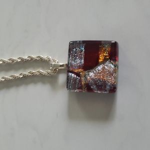 Allie Cat pendant and silvertone chain